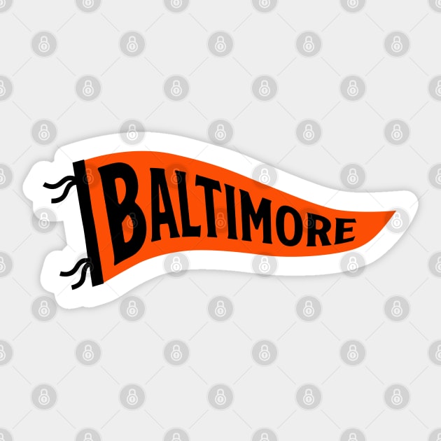 Baltimore Pennant - Black Sticker by KFig21